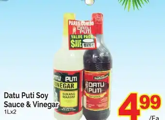 T&T Supermarket Datu puti soy sauce & vinegar, 1lx2 offer