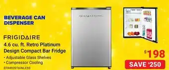 Visions Electronics Frigidaire 4.6 cu. ft. retro platinum design compact bar fridge offer