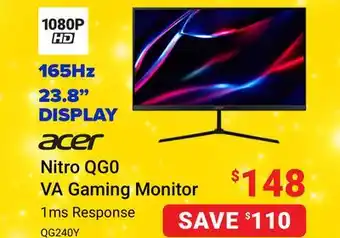 Visions Electronics Acer nitro qg0 va gaming monitor offer