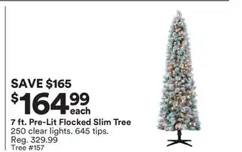Michaels 7 ft. pre-lit flocked slim tree offer