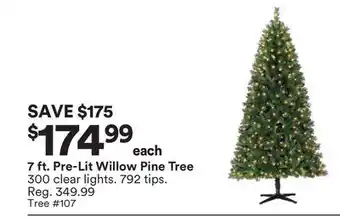 Michaels 7 ft. pre-lit willow pine tree offer