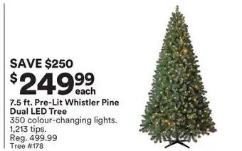 Michaels 7.5 ft. pre-lit whistler pine dual led tree offer