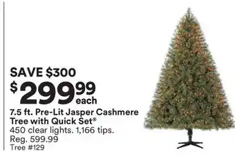 Michaels 7.5 ft. pre-lit jasper cashmere tree with quick set offer