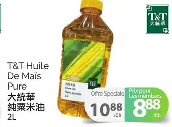 T&T Supermarket T&t huile de maïs pure, 2l offer