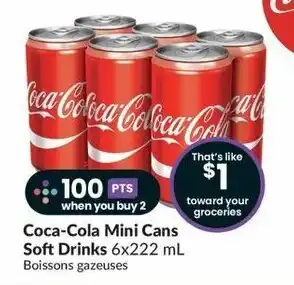 FreshCo Coca-Cola Mini Cans Soft Drinks 6x222mL offer