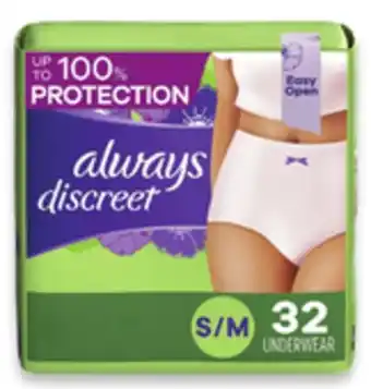 Walmart Always discreet underwear offer