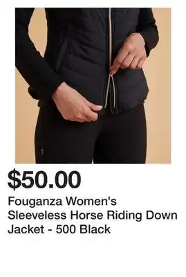 Decathlon Fouganza women's sleeveless horse riding down jacket - 500 black offer