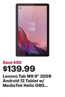 Best Buy Lenovo tab m9 9 32gb android 12 tablet w/ mediatek helio g80 8-core processor - arctic grey - only at best buy offer