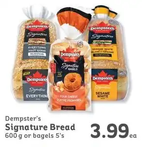 IGA Dempster's Signature Bread 600g or bagels 5's offer