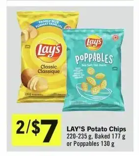 IGA LAY'S Potato Chips 220-235g, Baked 177g or Poppables 130g offer