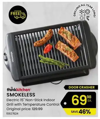 Stokes Smokeless electric 15 non-stick indoor grill with temperature control offer