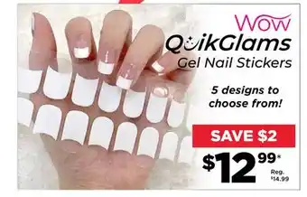 Showcase Quikglams gel nail stickers offer
