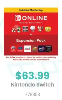 GameStop Nintendo switch online + expansion pack individual membership - digital offer