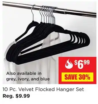Kitchen Stuff Plus 10 pc. velvet flocked hanger set offer