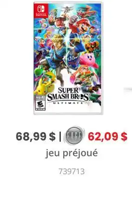 GameStop Jeu préjoué nintendo switch offer