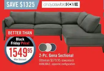 The Brick Gena 2-piece linen-look fabric right-facing sectional - charcoal offer