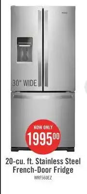 The Brick Whirlpool 20 cu. ft. french-door refrigerator - wrf560sehz offer