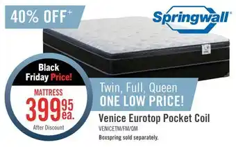 The Brick Springwall venice eurotop twin mattress offer