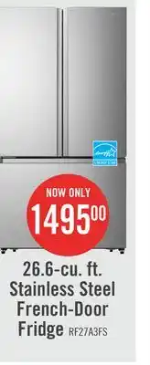 The Brick Hisense 26.6 cu. ft. french-door refrigerator - rf27a3fse offer