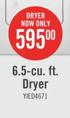 The Brick Inglis 6.5 cu. ft. electric dryer with automatic drying control yied4671ew offer