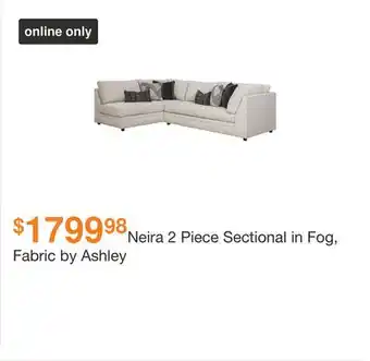 Ashley Furniture Neira 2 piece sectional in fog, fabric by ashley offer