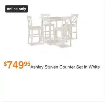 Ashley Furniture Ashley stuven counter set in white offer