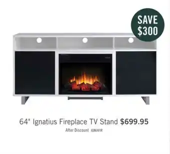 The Brick Ignatius 64'' tv stand with log firebox offer