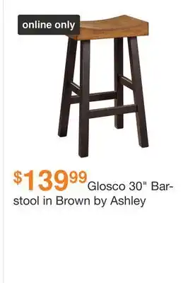Ashley Furniture Glosco 30 barstool in brown by ashley offer