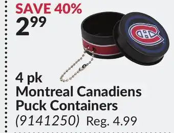 Princess Auto 4 pk montreal canadiens puck containers offer