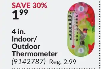 Princess Auto 4 in. indoor/outdoor thermometer offer
