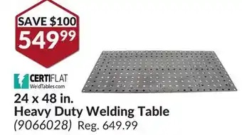 Princess Auto 24 x 48 in. heavy duty welding table offer