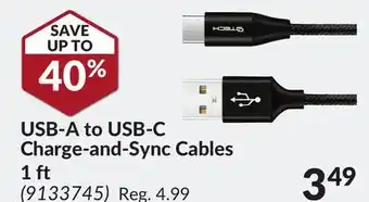 Princess Auto Usb-a to usb-c charge-and-sync cables offer