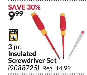 Princess Auto 3 pc insulated screwdriver set offer