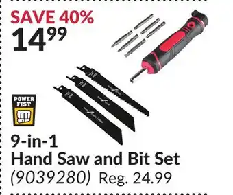 Princess Auto 9-in-1 hand saw and bit set offer
