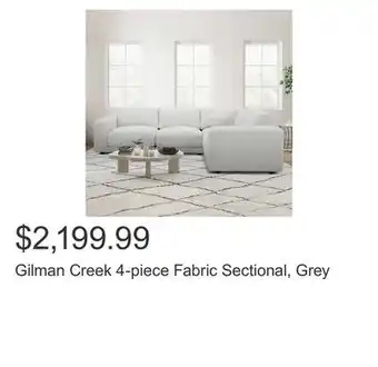 Costco Gilman creek 4-piece fabric sectional, grey offer