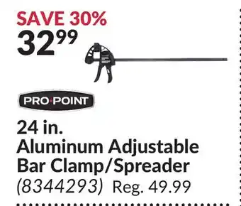 Princess Auto 24 in. aluminum adjustable bar clamp/spreader offer