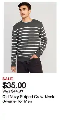Old Navy Old navy striped crew-neck sweater for men offer
