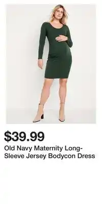 Old Navy Old navy maternity long-sleeve jersey bodycon dress offer