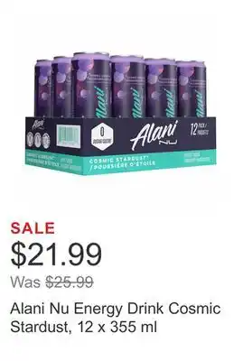 Costco Alani nu energy drink cosmic stardust, 12 x 355 ml offer