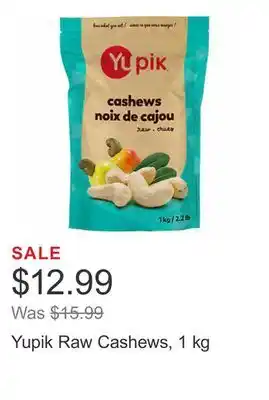 Costco Yupik raw cashews, 1 kg offer