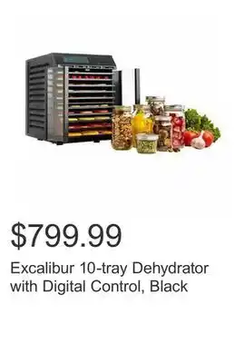 Costco Excalibur 10-tray dehydrator with digital control, black offer