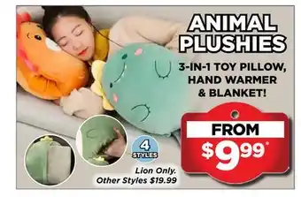 Showcase Animal plushies offer