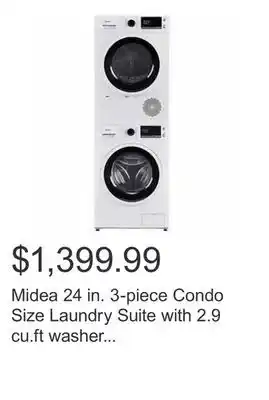 Costco Midea 24 in. 3-piece condo size laundry suite with 2.9 cu.ft washer and 4.4 cu.ft ventless dryer - free standing or stacked offer