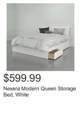 Costco Nexera modern queen storage bed, white offer