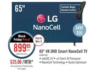 The Brick Lg 65 nanocell nano75 led 4k uhd smart webos tv offer