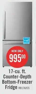 The Brick Hisense 17 cu. ft. counter-depth bottom-mount refrigerator - rb17a2cse offer