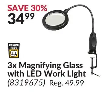 Princess Auto 3x magnifying glass with led work light offer