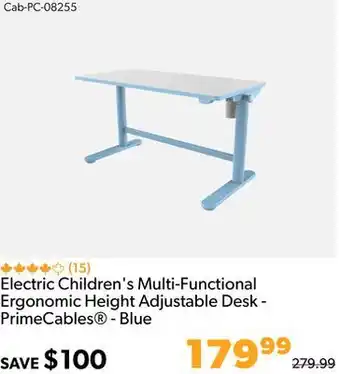 Shopper+ Electric children's multi-functional ergonomic height adjustable desk - primecables - blue offer