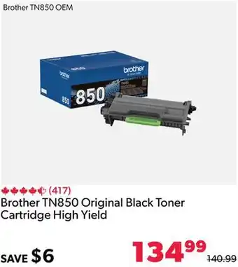 Shopper+ Brother tn850 original black toner cartridge high yield offer