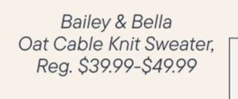 Petvalu Bailey & bella oat cable knit sweater offer